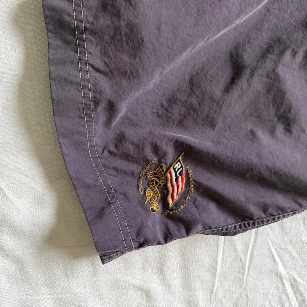 90's Polo Jeans Co Ralph Lauren Board Striped Shorts Swim Trunks Blue Large